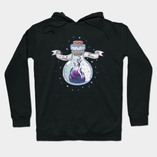 Genderfluid Fire Occult Bottle LGBT Pride Flag Hoodie